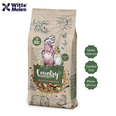 COUNTRY Large Parakeet อาหารนกธัญพืชผสม สำหรับนกพารากีตกลาง-ใหญ่ นกค็อกคาเทล กระตั้ว (550g) , Witte Molen (550g)